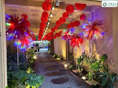 Cành cỏ lau nhiều màu sợi nhân tạo [Sợi tơi - Bung đều] D40-80cm CANHLA-08